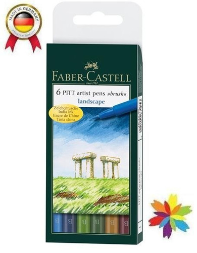 Marcadores Pitt Brush Faber Castell Landscape X6 Barrio Nort