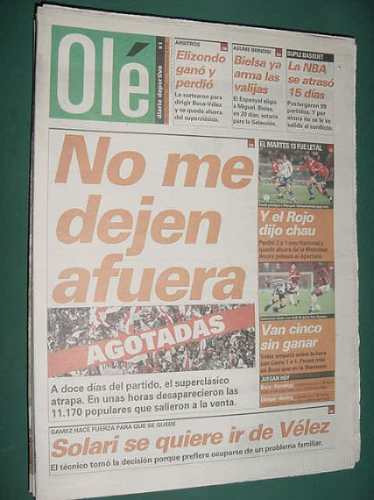 Diario Ole 14/10/98 Mercosur Central Platense San Lorenzo