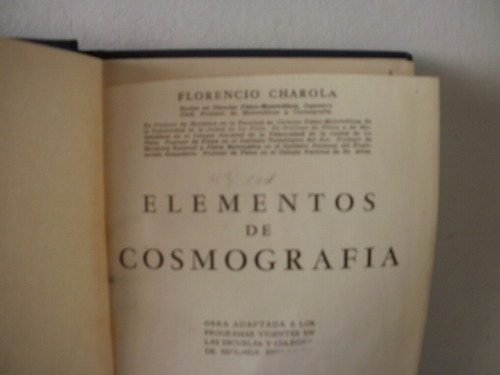 Cosmografia - Florencio Charola.- Año 1957  