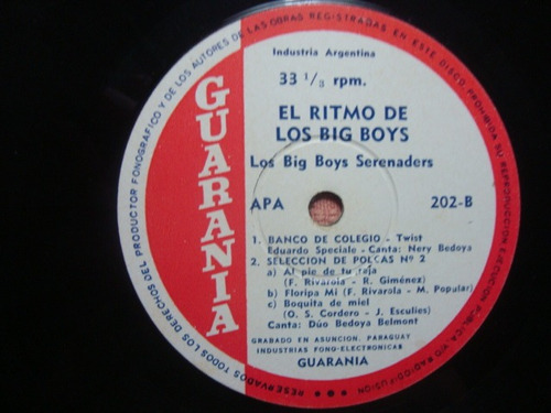 Disco Guarani El Ritmo De Los Big Boys/los Big Boys Serenade