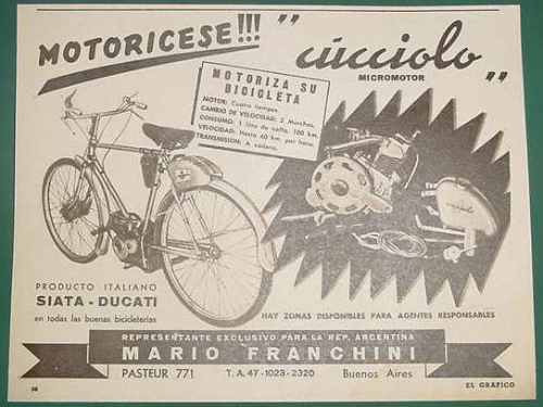 Publicidad Motos Motocicleta Motores Cucciolo Para Bicicleta