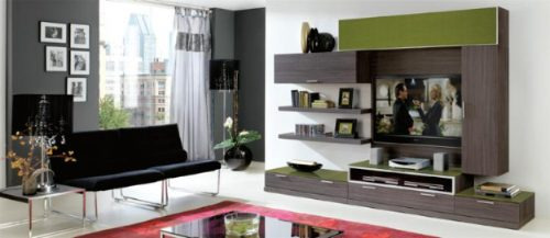 Modulo Mesa Lcd Led Dvd 3 Cajones Repisa Puerta Rebatibles.