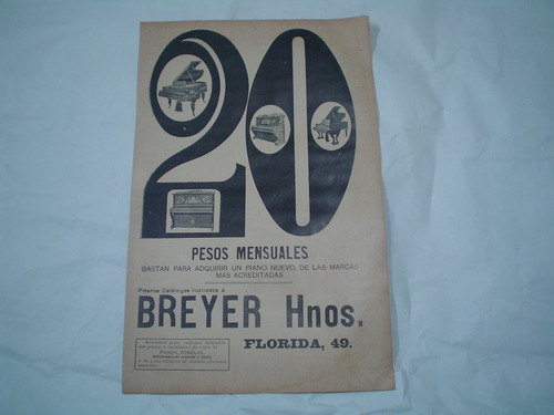Breyer Hnos Pianos Fonolas Instrumentos Orquesta Banda Piano