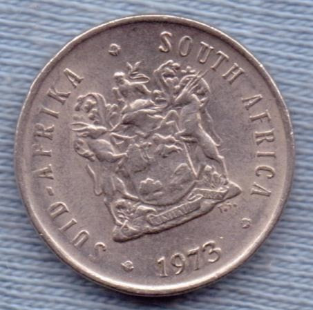 Imagen 2 de 2 de Sudafrica 5 Cents 1973 * Escudo *