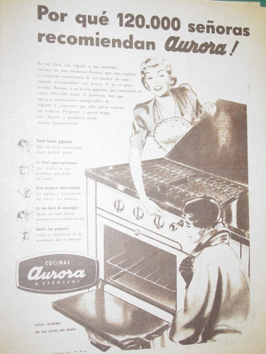 Publicidad Antigua Cocinas Aurora Ciento Veinte Mil Señoras