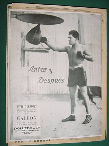 Publicidad Vinos Galeon Polledo & Cia Boxeo Boxeador Mod. 2