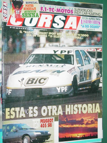 Revista Corsa 1451 Test Peugeot 405 Renault Sport Tc2000