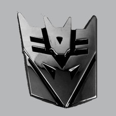 Emblema Transformers Metalico Decepticon 3m