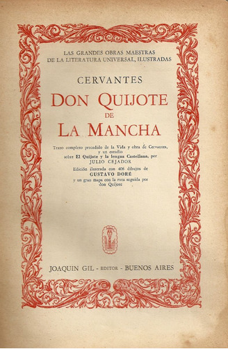 Don Quijote De La Mancha - Cervantes - Edit. Joaquin Gil