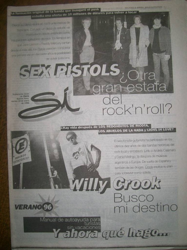 Suplemento Si- Sex Pistols/ Willy Crook/ Garbage
