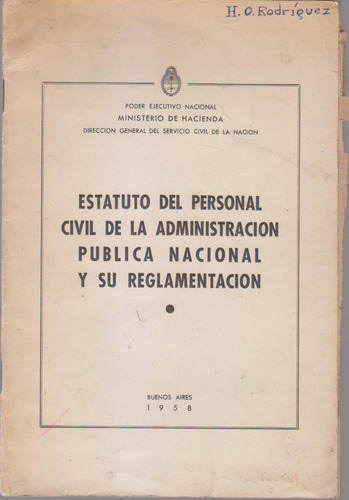 Estatuto Del Personal Civil Administracion Publica Nacional