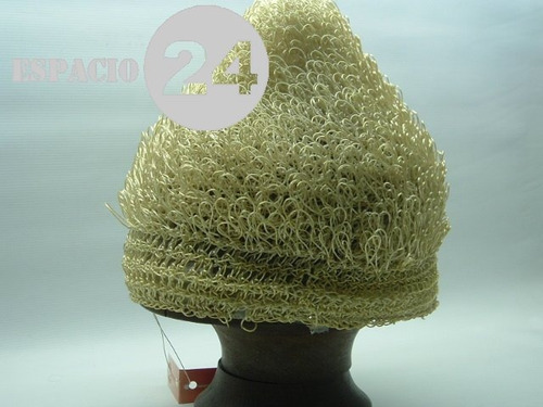 Sombrero Gorra De Baño Color Manteca Tejida Crochet Boina