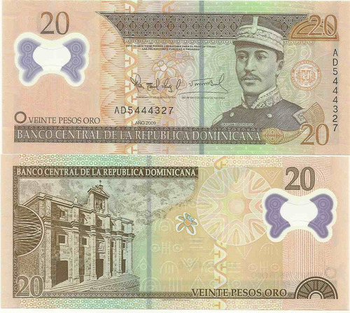 Billete Dominicana 20 Pesos Plastico  Año 2009 Sin Circular