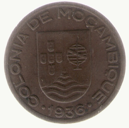 Mozambique 10 Centavos 1936 Bronze  Exc+