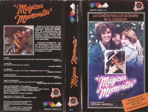 Magicos Momentos Vhs Stefania Sandrelli Drama Paris 1984