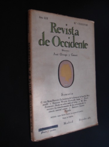 Revista De Occidente N 138 1934 Wilson Zambrano Jarnes