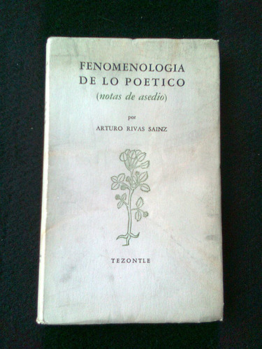 Fenomenologia De Lo Poetico Arturo Rivas Sainz