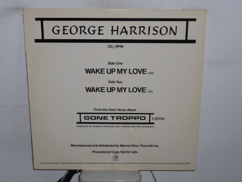 George Harrison Wake Up My Love Maxivinilo Americano Promo