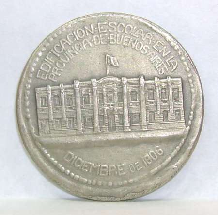 Medalla Edificacion Escolar  Provincia Buenos Aires 1906 B10