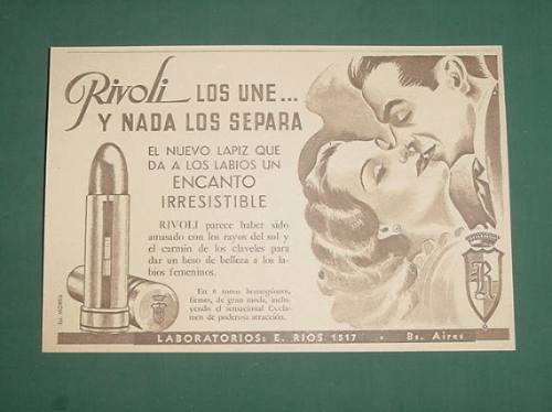 Publicidad Antigua Lapiz Labio Labial Rivoli Nada Los Separa