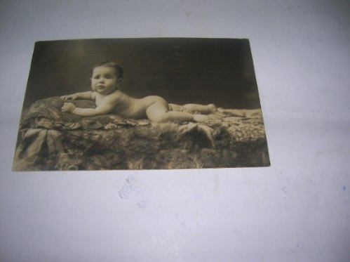 Foto Tarjeta Lidia Osores Bixio Bebe Desnudito 1909 Estampi