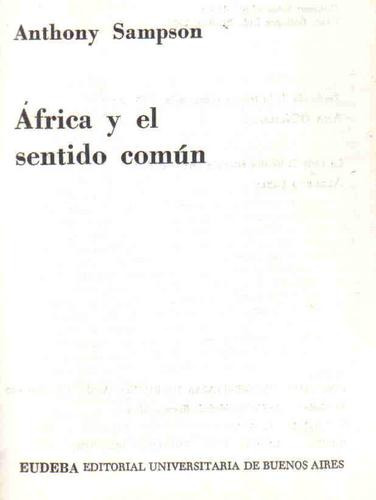 Africa Y El Sentido Comun - Sampson - Eudeba