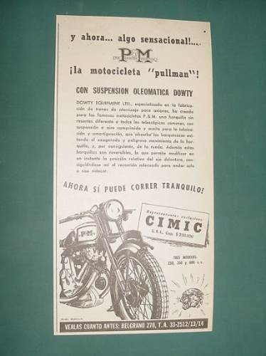 Publicidad- Motocicletas Pullman Duspension Oleomatica