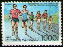 Indonesia Sello Usado 5° Plan Quinquenal = Carrera Año 1993 