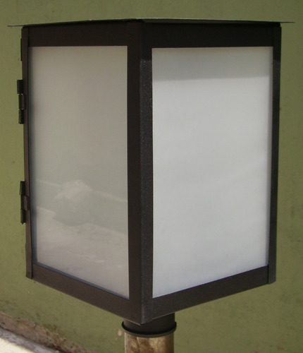 Imagen 5 de 8 de Farol Jardin De Poste Antoxido Led + Base Para Pilar 2004