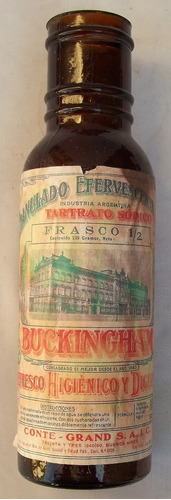 Frasco Botella Farmacia Antigua Etiqueta Refresco Higienico