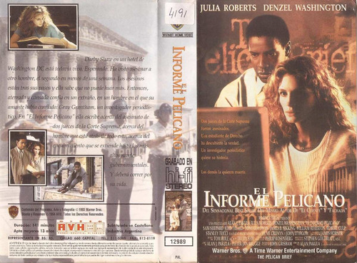 El Informe Pelicano Vhs Julia Roberts Denzel Washington