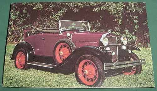 Automobilia Autos Coches Postal Ford A Modelo 1931 Roadster