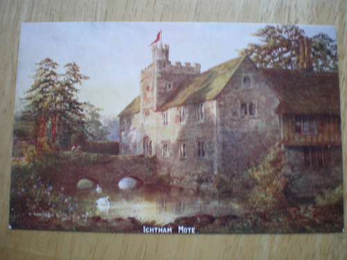 Tarjeta Postal Inglesa Casa Puente Y Lago