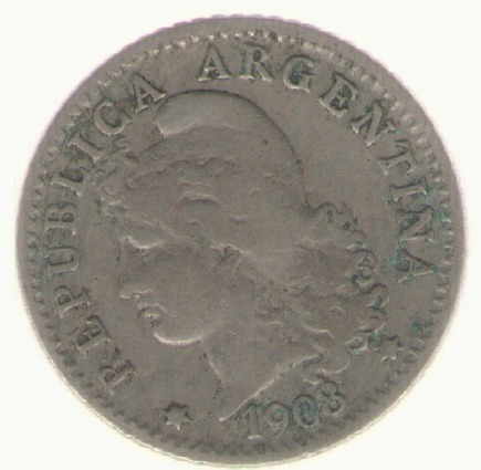 Argentina 5 Centavos 1908  Mb+