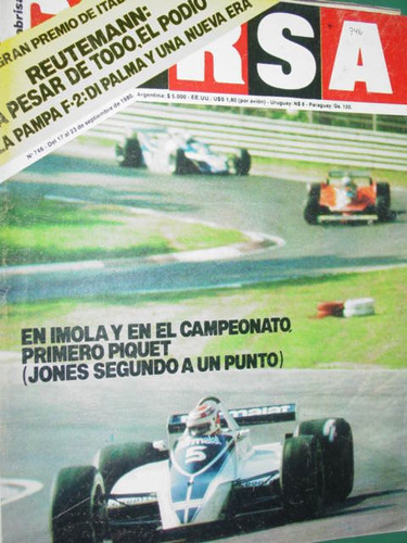 Revista Corsa 746 Imola Reutemann Piquet Jones Di Palma F2