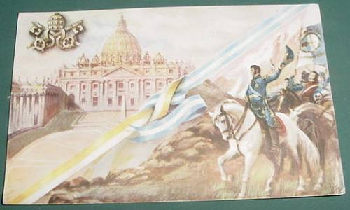 Postal Postcards Homenaje San Martin Centenario Vaticano