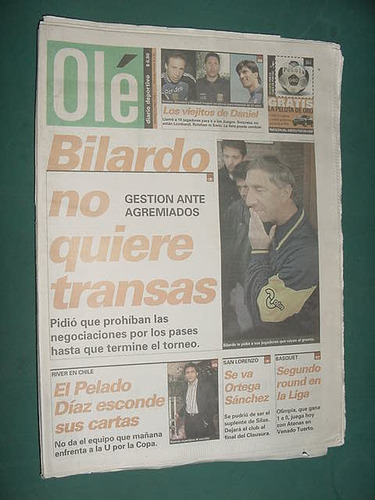 Diario Ole 4/6/96 Boca Gimnasia San Lorenzo Estudiantes