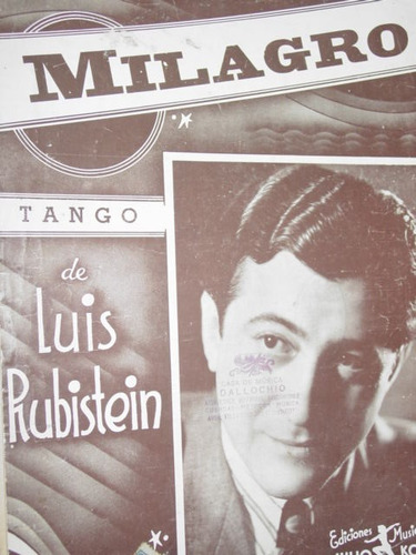 Partitura Tango Milagro Luis Rubistein Julio Korn