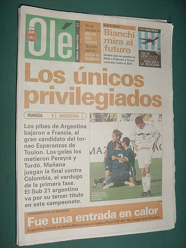 Diario Ole 15/6/99 Argentina Francia Sudamericano Basquet