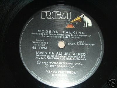 Modern Talking Avenida Al Jet Aereo Vinilo Simple Argentino