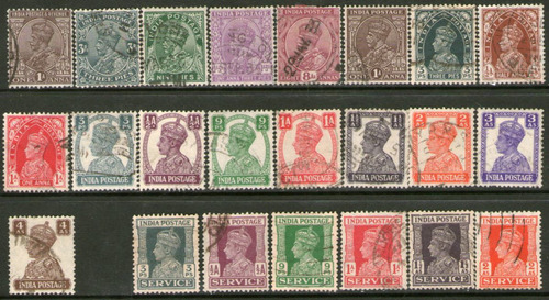India Inglesa 23 Sellos Usados Reyes George Años 1921-39
