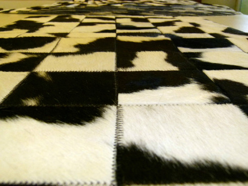 Imagen 6 de 6 de Alfombra Patchwork Cuero Vaca Con Pelo En 1.0m X 0.6m