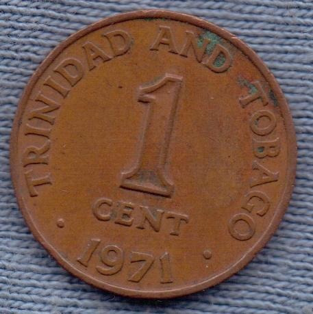 Trinidad Y Tobago 1 Cent 1971 * Escudo *