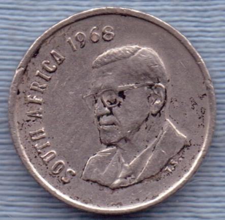 Imagen 2 de 2 de Sudafrica 5 Cents 1968 * Presidente *