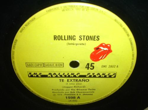 Rolling Stones Te Extraño / Ojos Lejanos Simple Vintage