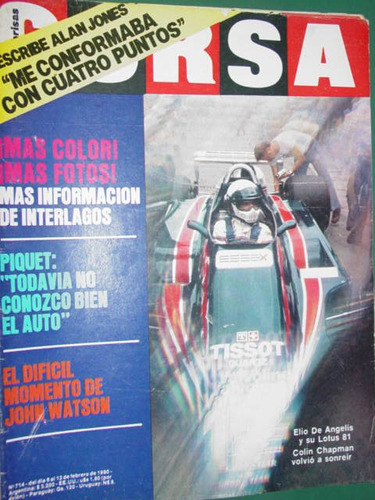 Revista Corsa 714 Nelson Piquet Alan Jones John Watson Karti