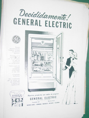 Publicidad Clipping Recorte Heladeras General Electric Mod2