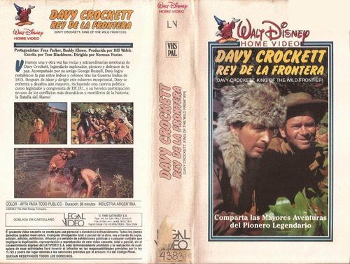 David Crockett Rey De La Frontera Vhs Disney Español Latino