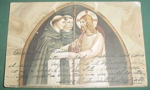 Postal Postcard Litografia Religion Cristo Peregrino Angelic