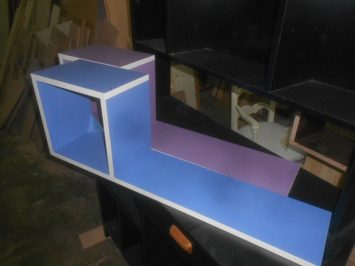 Estante Cubo Doble En Melamina Con Soportes